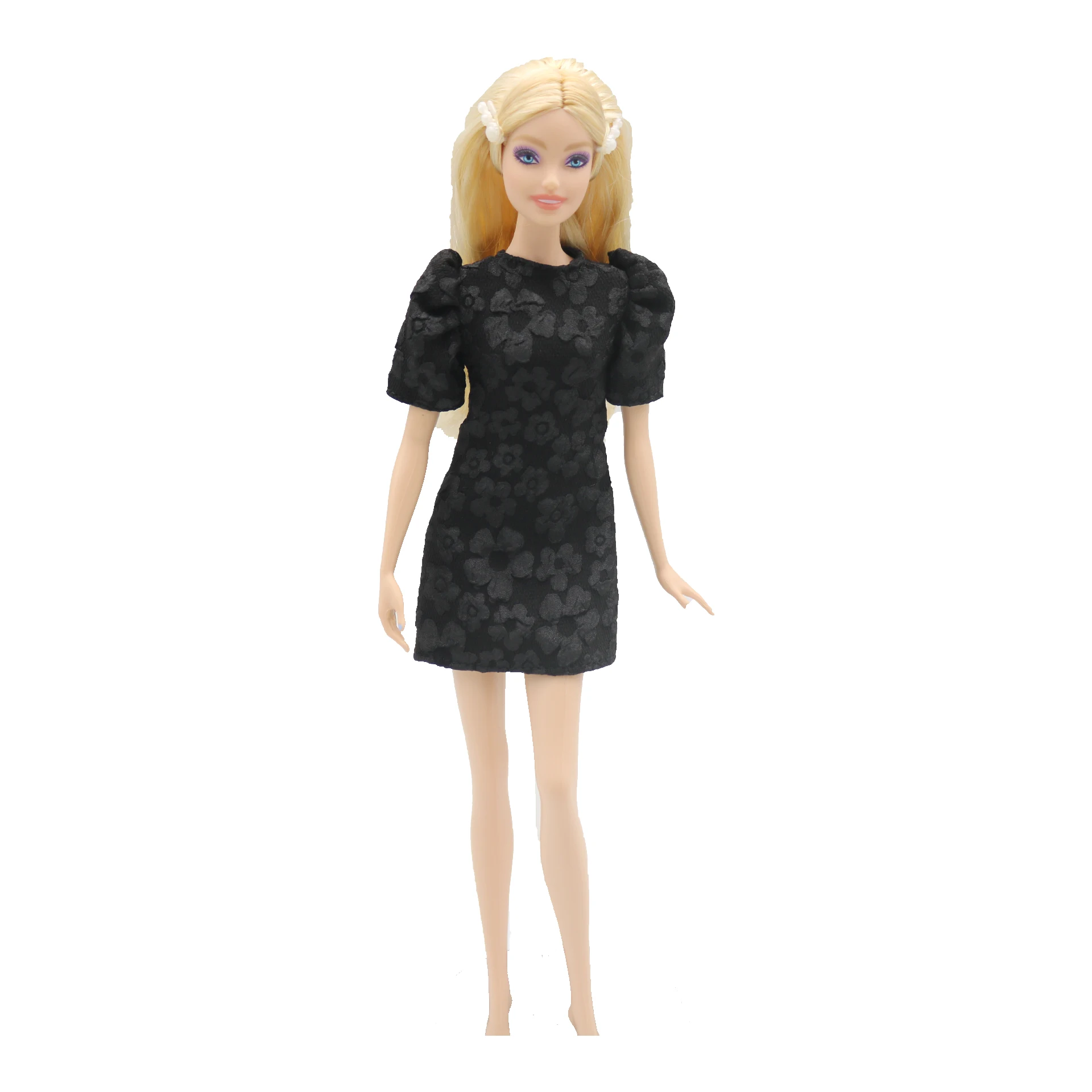 New 30cm 1/6 elegant Puff sleeves embossed dress Daily Wear Accessories Clothes for Barbies doll 6