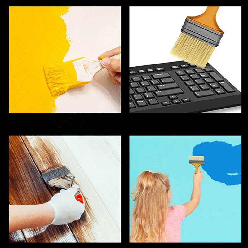 1/2/3/4/5Inch Paint Brush Home Decoration Paint Brush Plastic Handle Soft Hair Wall and Furniture Tool