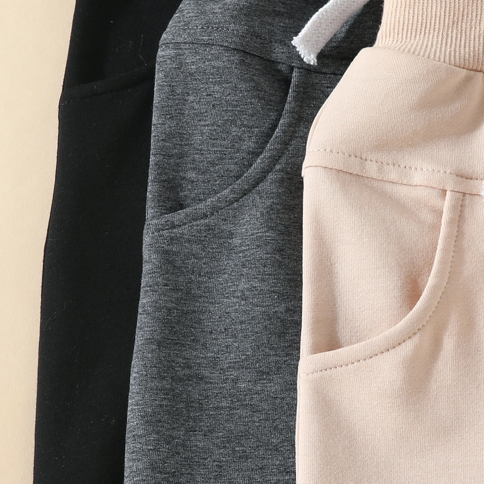 Toddler Baby Boys Sweatpants Pack of 3 Solid Color Elastic Waist Bottom Pants Casual Baby Athletic Workout Sport Pants Shorts 6