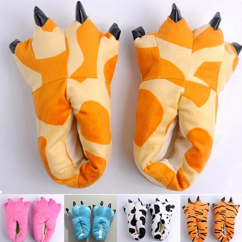 

2023 New Soft Soled Home Shoes Small Size Children's Slippers Colors Claw Slippers Cow Animals Cartoon Warm Shoes Autumn Winter