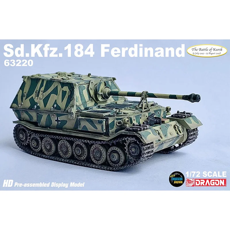 

Dragon 1/72 Scale WW2 Tank Sd.Kfz.184 Ferdinand German Destroyer Model 63220 Weapon Vehicles The Battle of Kursk Collection
