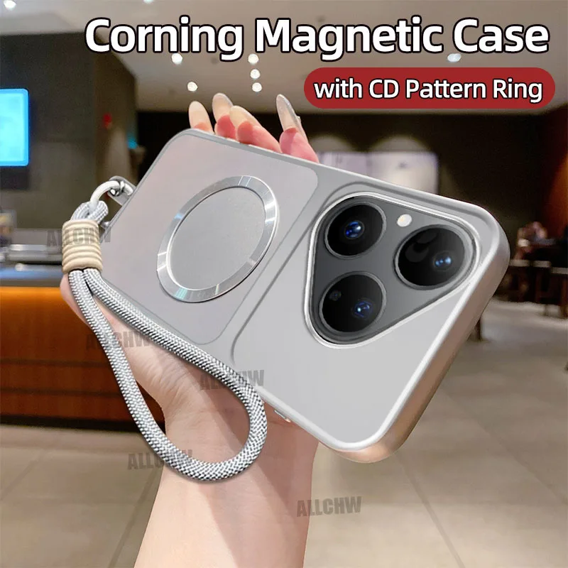 Shockproof Matte Magnetic Phone Case with Hand Strap - Soft TPU