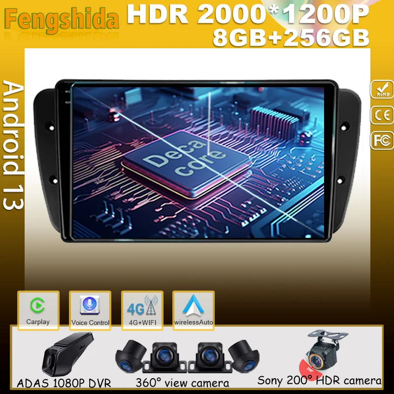 

Автомобильный мультимедийный проигрыватель Android для SEAT Ibiza 6J IV 4 2008-2015 автонавигация видеоплеер экран головное устройство № 2din Carplay WIFI BT