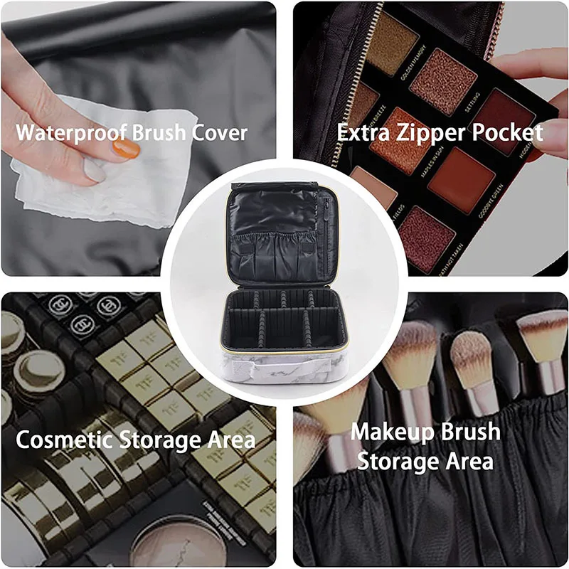 Portable Makeup Case Professional Box Estuche Para Maquillaje Makeup Organizer Bag Waterproof Women's Cosmetic Bag For Travel 4