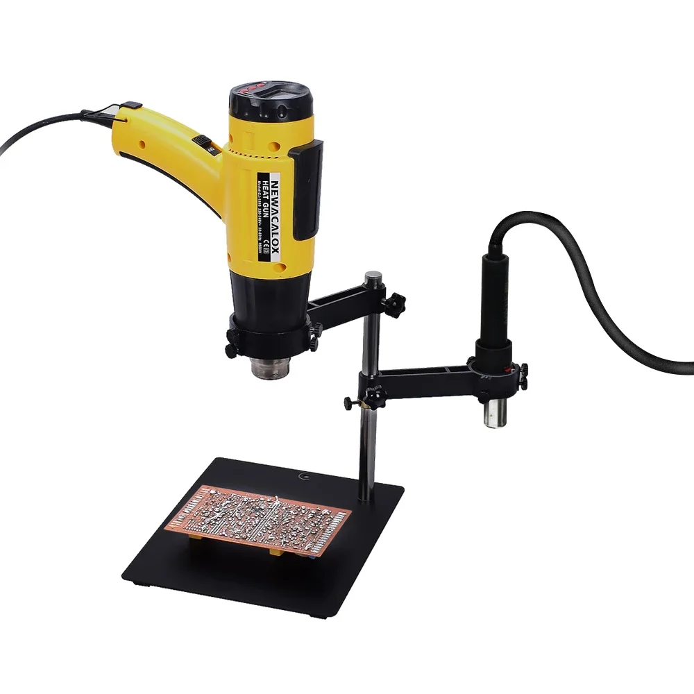 NEWACALOX Hot Air Gun Frame Soldering Iron Holder PCB Clip Soldering Station Heat Gun Stand Welding Tool 6
