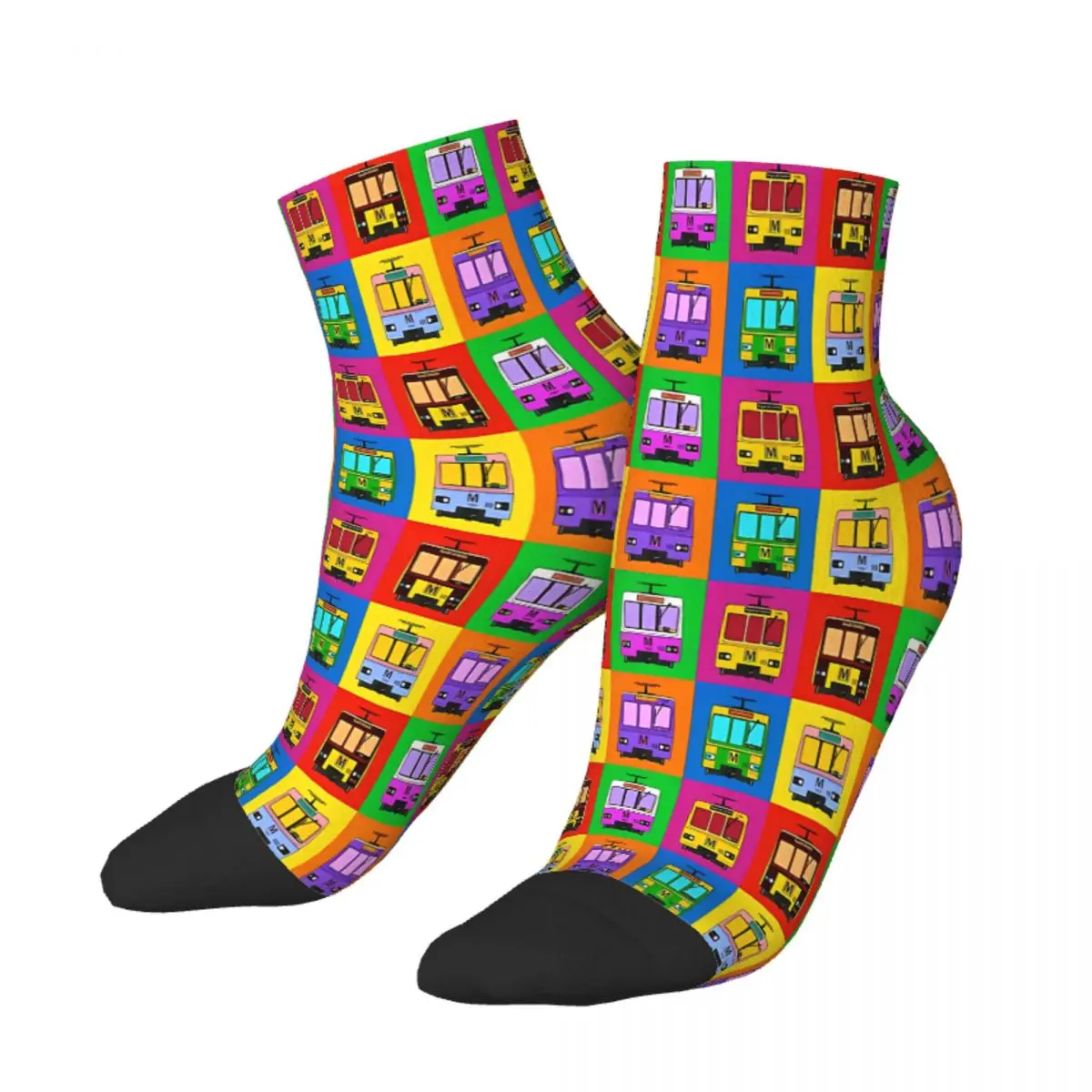 

Metro Pop Art Ankle Socks Male Mens Women Spring Stockings Polyester