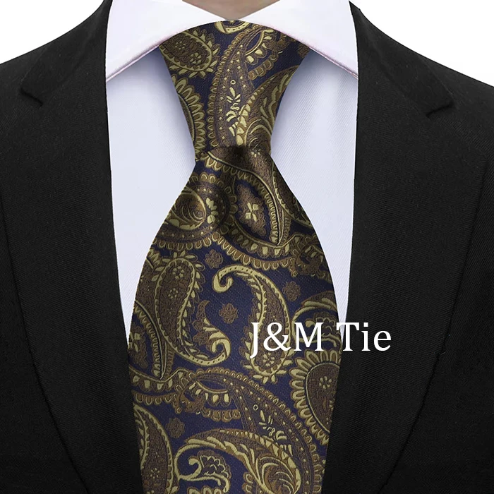 Herren-Krawatte, luxuriöse Krawatte, braun, grau, Business, Hochzeit, Party, neues Design, Krawatte, Paisley-Krawatte, Blumenmuster, Hochzeitsstil, Gravat-Geschenk – Detail 8
