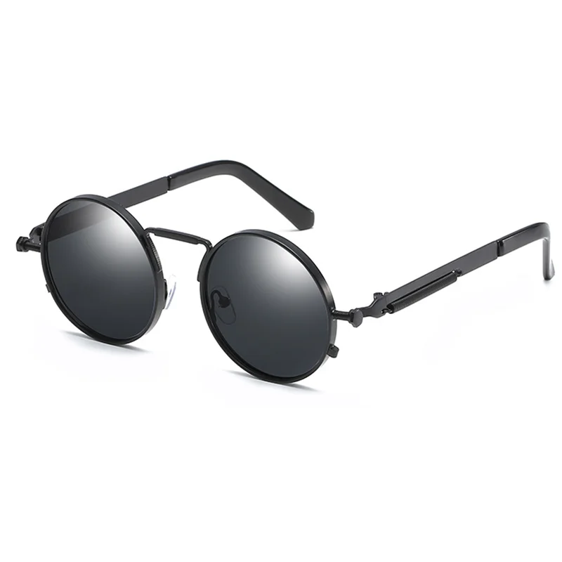 Retro Punk Spring Leg Round Sunglasses Men Polarized Metal Myopia Lens Prescription Sun Glasses Women 0 -0.5 -0.75 To -6.0 2