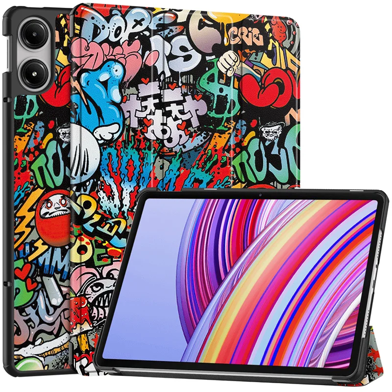 Cute PU Leather Tri-Folding Magnetic Stand Cover