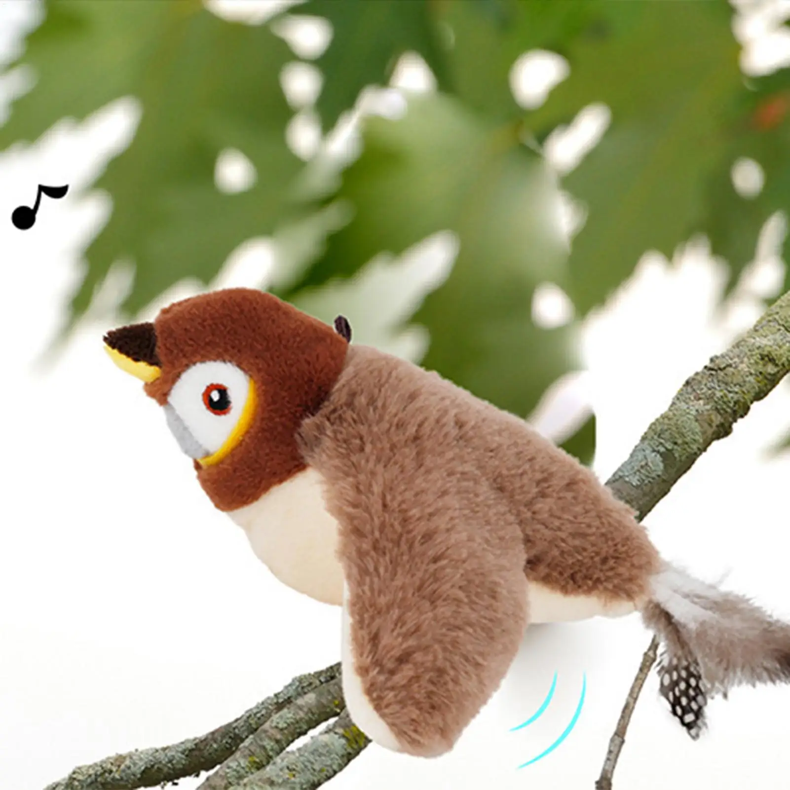 Cat Toy Bird Plush Toys Simulation Bird Toy Sparrow Flapping Wings Kitten Toys Vivid Chirping Rechargeable Interactive Cat Toys
