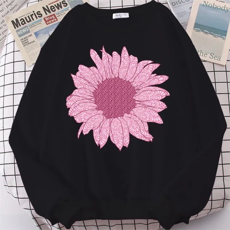 

3d Flower Long Sleeve Sweatshirts Women Unisex Casual Cotton Warm O-Neck Pullover Korean Edition Hoodie 2023 Street Clothing