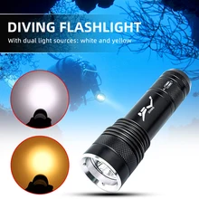 

Two Bulbs T6 White Light Strong Light Diving L2 Fill Light Flashlight Headlight Underwater Long-Range Waterproof 26650