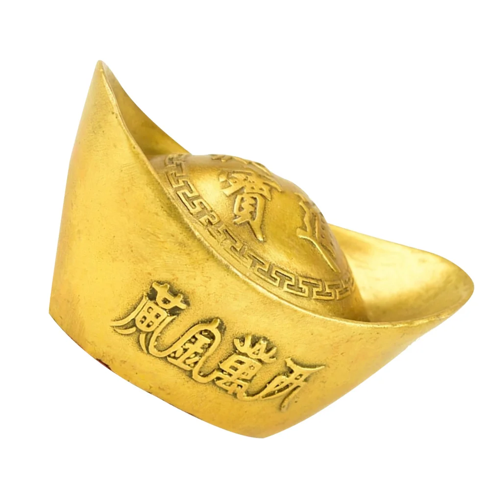 

Copper Golden Ingot Yellow Crytal Ingot Gold Ingot Ornament Big Citrine Ingot Ingot Adornment Chinese Yuan Bao