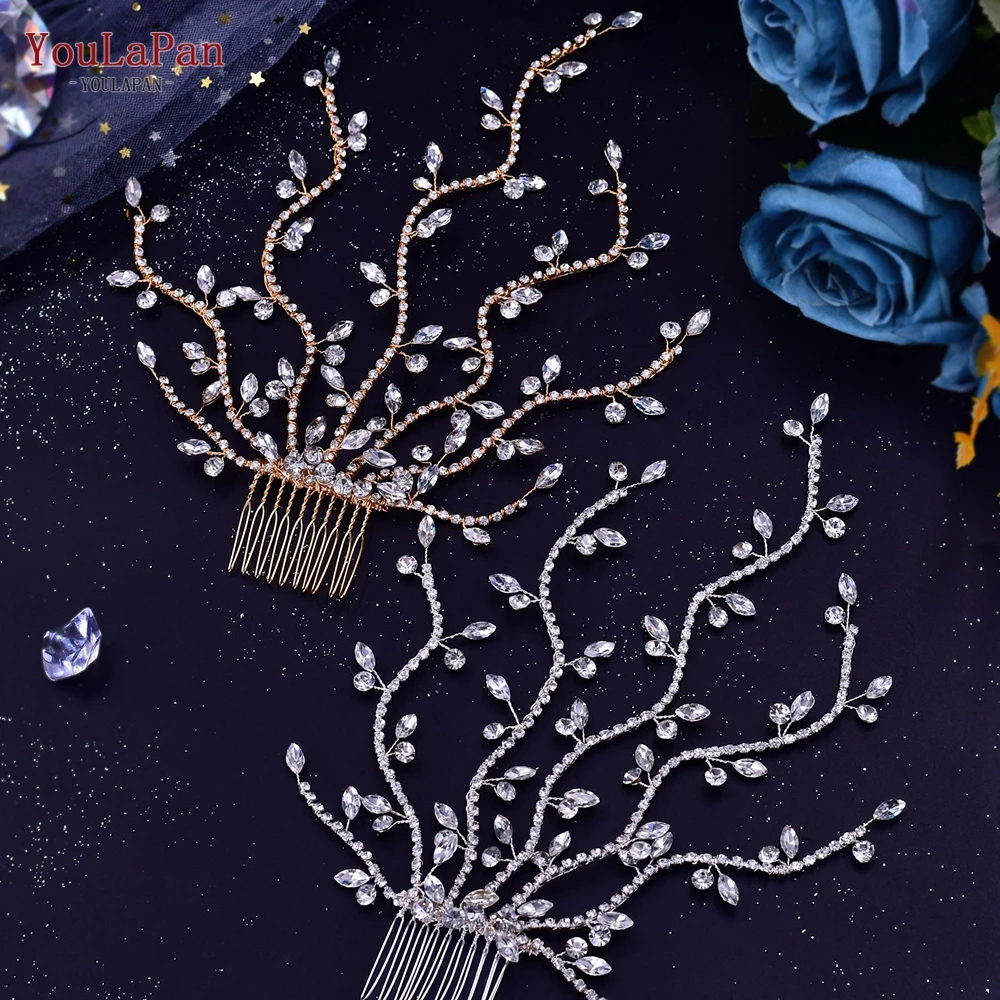 TOPQUEEN HP481 Handmade Wedding Comb for Brides Woman Hair Accessories Princess Tiara and Headdresses Bridal Hair Clips Headwear