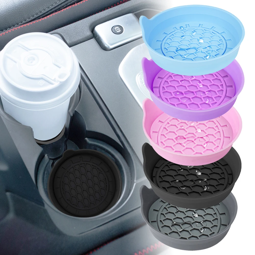 2PCS Car Cup Coaster Waterproof Non-Slip Sift-Proof Spill Saucer Car Interior Accessories cup holder coasters