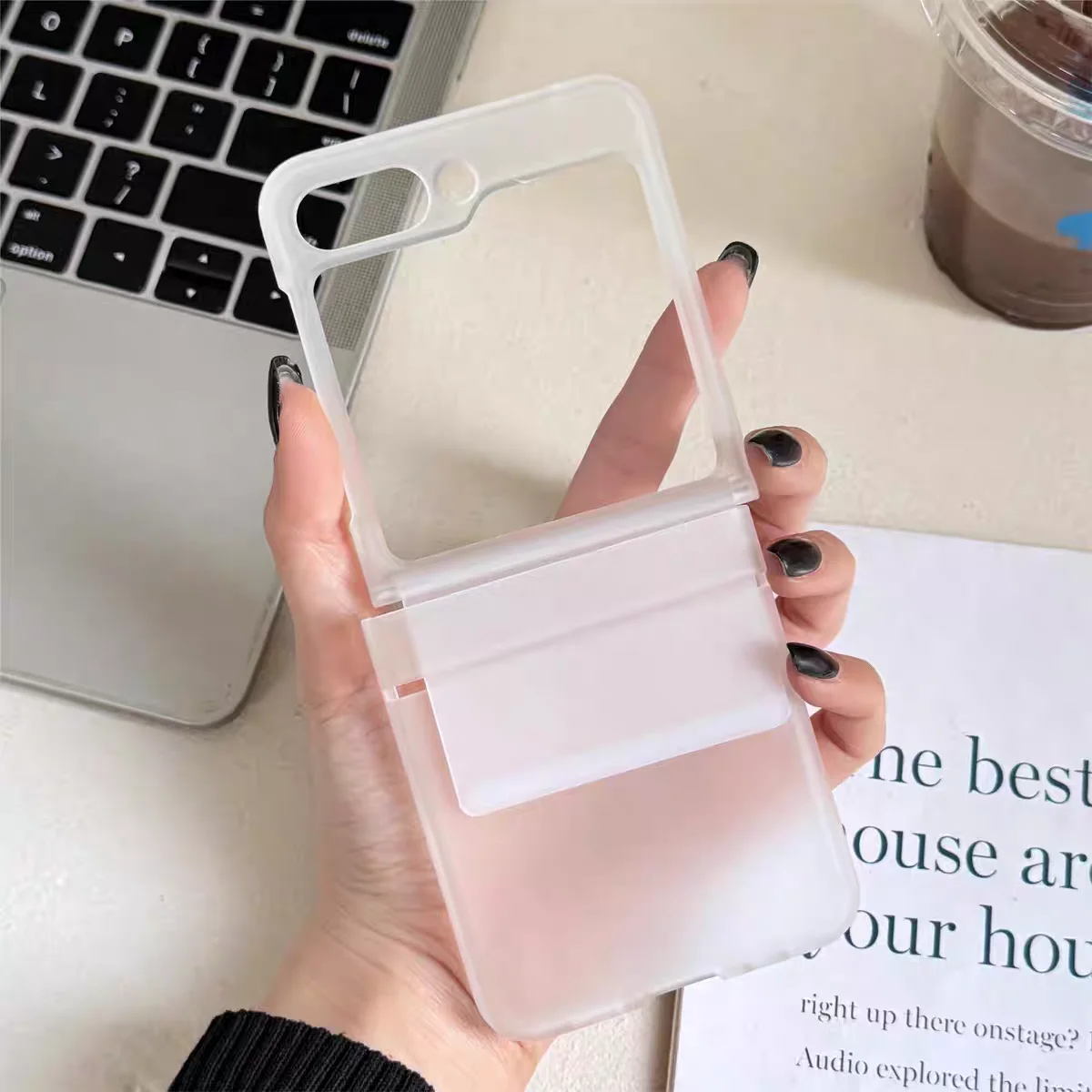 Fashion Soft Elastic Strap Shockproof Phone Case - Solid Color Hinge Protection Cover