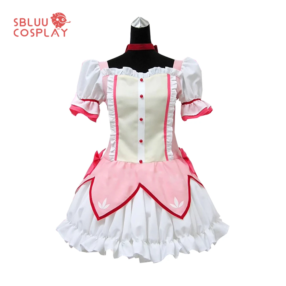 Magica Kaname Madoka Cosplay Costume Dress Necklace Halloween Costume Outfit cosplay costume