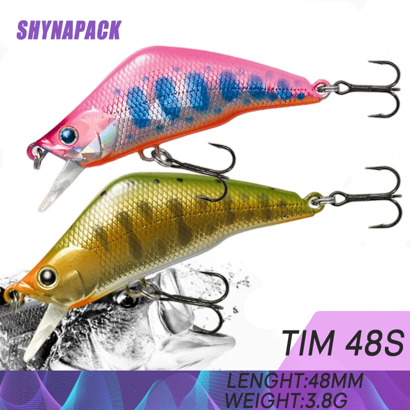 

1PCS Minnow Fishing Lure Trolling Wobblers on Pike 48mm 3.8g Crankbait Iscas Artificial Hard Bait Peche Carp Tackle 10 Colors