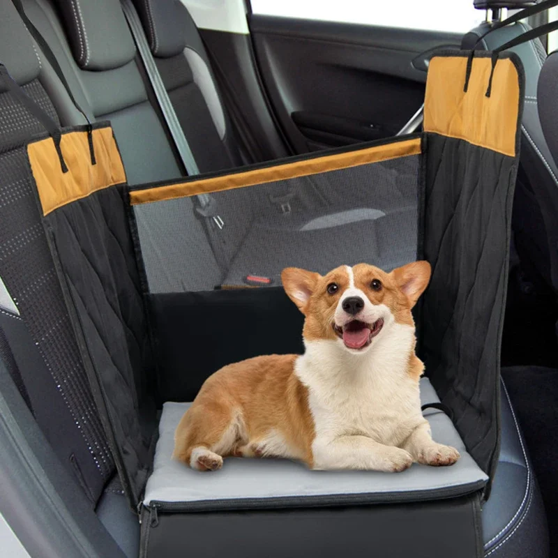 

Durable Material Comfy Pad Dog Car Seat Cover Mats Hammock Protector with Mesh Window for Small Medium Dogs Outside Travel Use