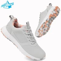 LiXingMing Women Golf Shoes Pink Professional Golfer Sport Sneakers Men Non-slip Spikeless Golf Turf Golfing Walking Shoes 1