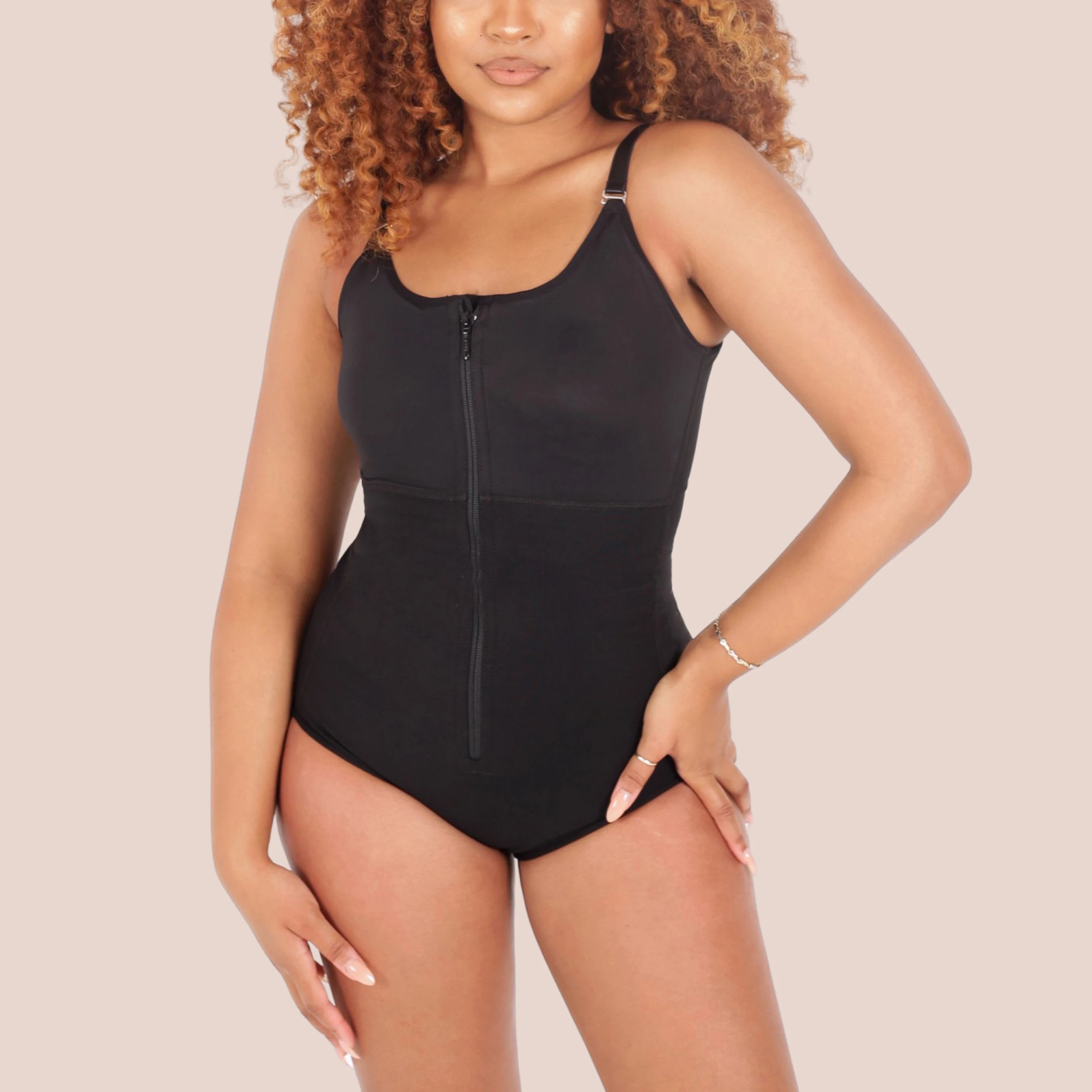 

Shapewear Women Tummy Control Bodysuit Powernet High Compression Zipper Skims Body Shaper- Bra Faja Colombiana