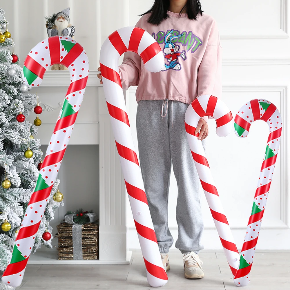 90/120cm Aufblasbare Weihnachten Candy Cane Ballon Outdoor Zuckerrohr Dekoration Home Party 2023 Weihnachten Neue Jahr Geschenk Kinder spielzeug