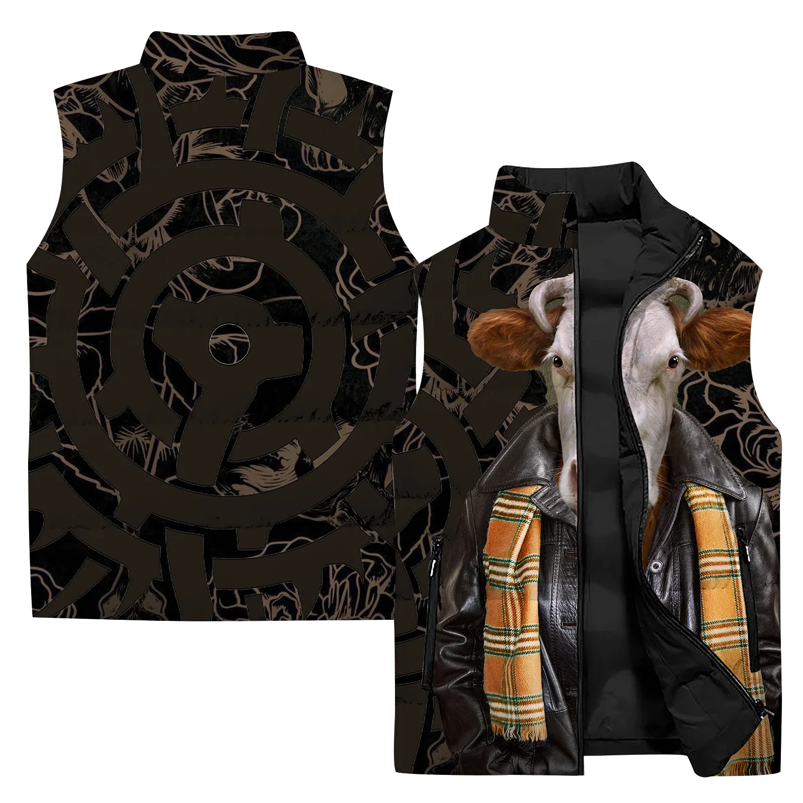 thumbnail image 1 of Chaleco de trabajo moderno y versátil para hombre Abrigos con estampado de guerrero de pollo personalizados y de moda para hombres Chalecos deportivos de ocio geniales, 1 of 5