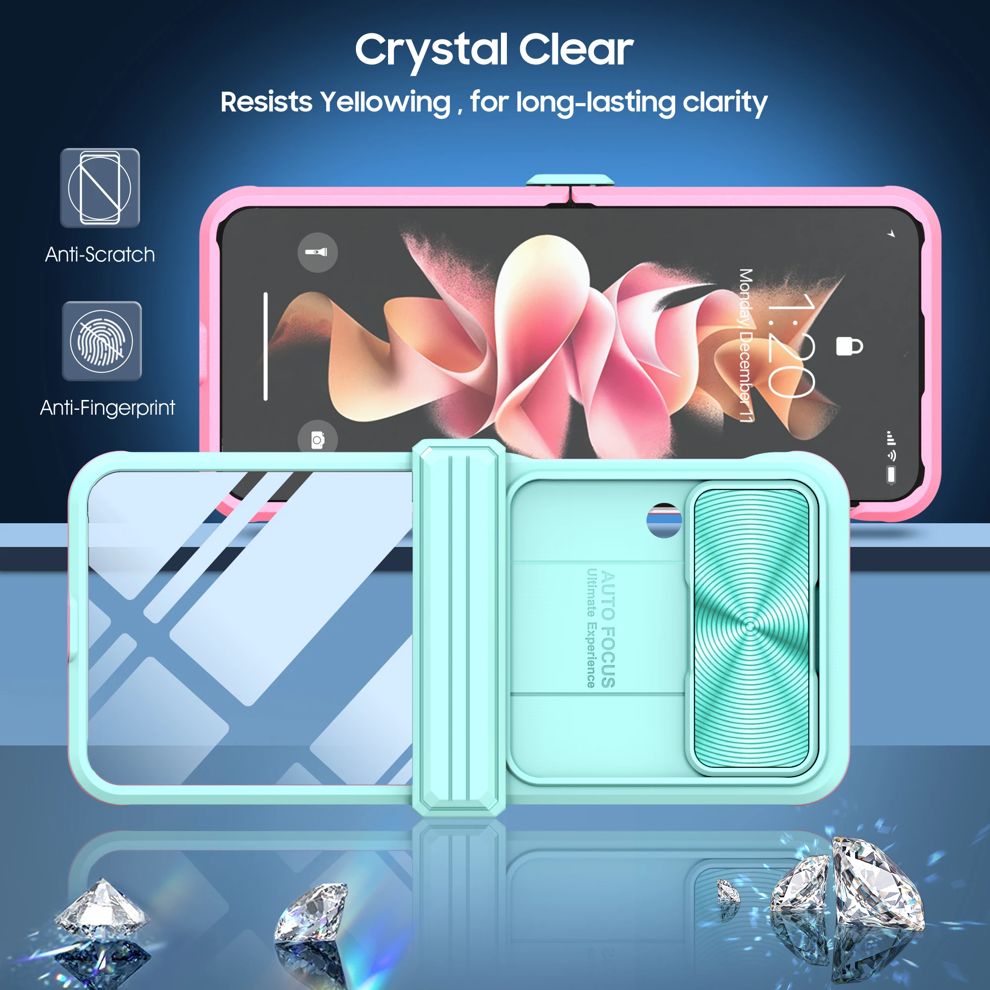 Per Samsung Z Flip4 Slide Camera Protection Custodia Trasparente Per Samsung Galaxy Z Flip4 Flip 4 Cover Antiurto Per Cellulare