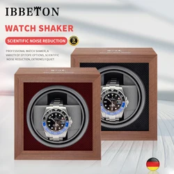 IBBETON Luxury Brand Wood Watch Winder High-End 1 Slot Automatic Watches Box with Mabuchi Moto Watch Cabinet Clock Storage Box
