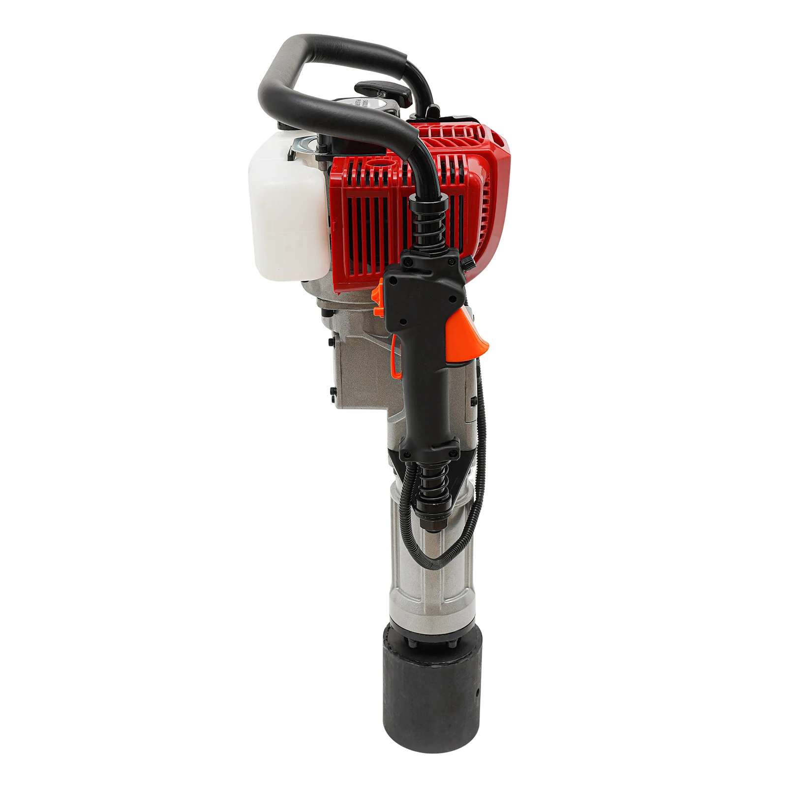 52CC T Post Driver Piledriver 2 Stroke Pile Driver Hammer Fence Post Driver Single Cylinder Air-Cooling w/ 3 Post Driving Head 5