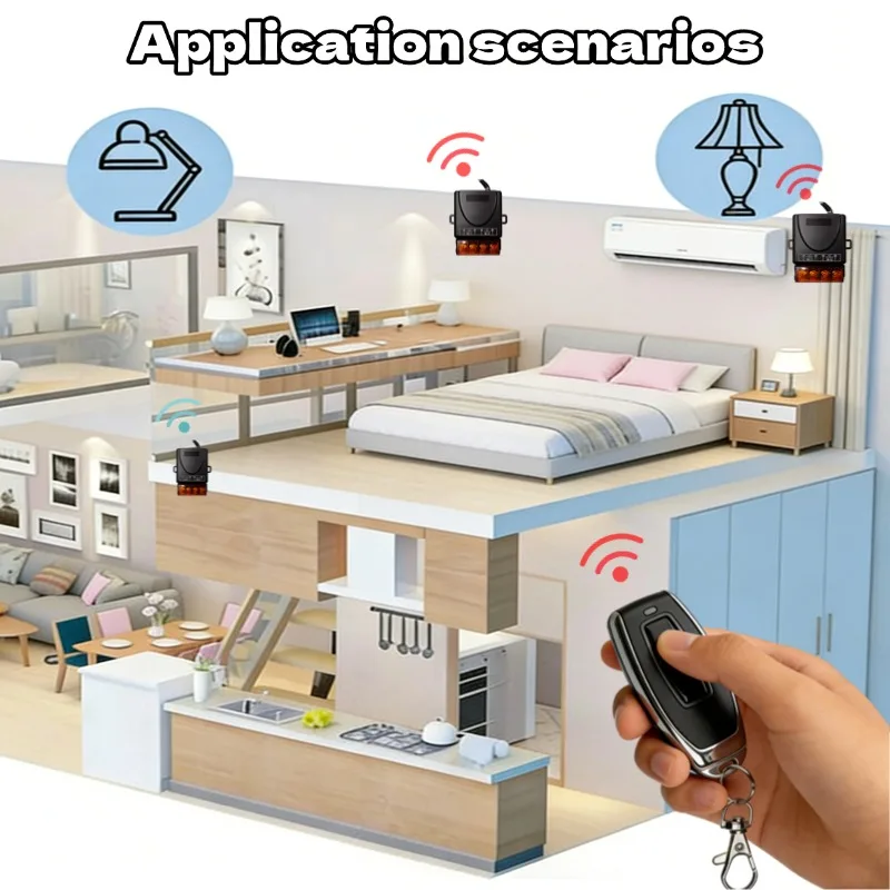 범용 리모컨 433mhz RF 무선 스위치 DC12V 24V 30A 릴레이 (차고 문, 워터 펌프 모터, LED/전기 기기용)