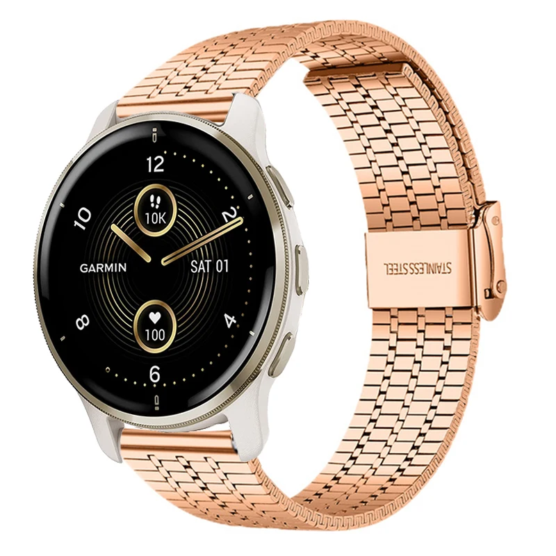 

Ремешок из нержавеющей стали для наручных часов Vivoactive 3 4/Venu2, 20 мм 22 мм