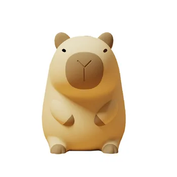 New Arrival Capybara Night Light Silicone Decorative Ornament Creative Gift Ambient Lamp for Home Decor Bedroom Desk Atmosphere 3