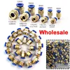 5-1000 PCS Pneumatic Air Connector Fitting PC 4mm 6mm 8mm 10mm 12mm Thread 1/8" 1/4" 3/8" 1/2 Hose Fittings Pipe Quick Connector