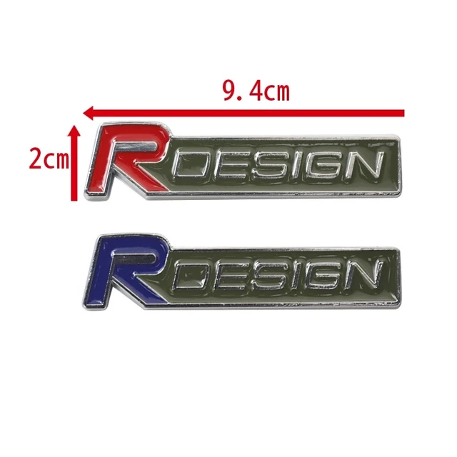 R Design Car Sticker 3D Badge Front Grill Rear Trunk Logo Emblem