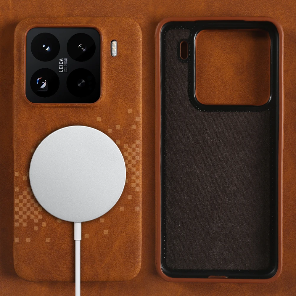 Luxury PU Leather Magnetic Wireless Charging Case Cover