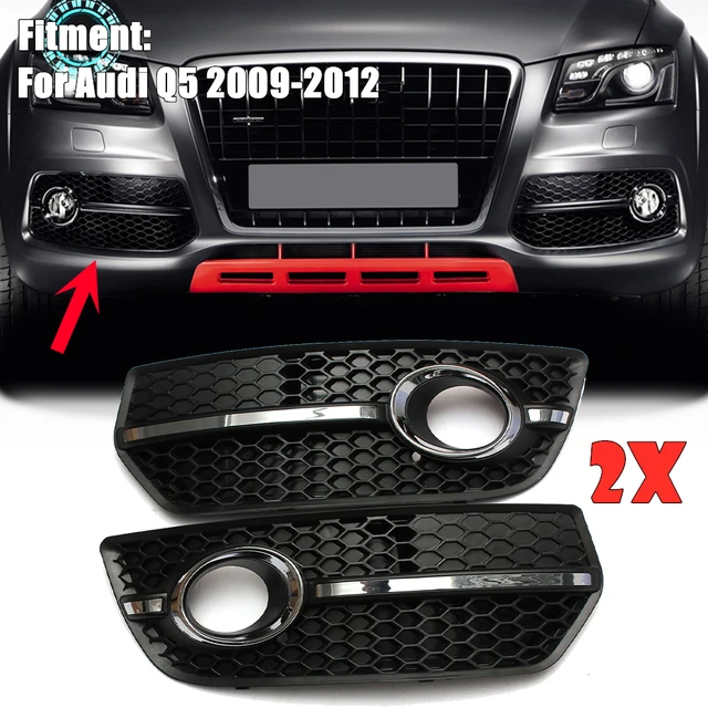 Pair Car Front Bumper Fog Light Lamp Cover Honeycomb Grille Grill Glossy  Black For Audi Q5 2009 2010 2011 2012 Car Accessories - AliExpress