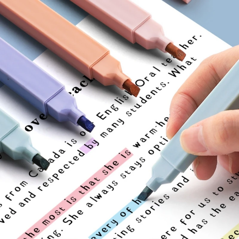 Highlighter Fluorescent Pens 6Pcs Aesthetic Double Headed Pastel color Highlighters Stationary Supplies Drawing Marker Pen highlighter pen marker pen highlighter marker