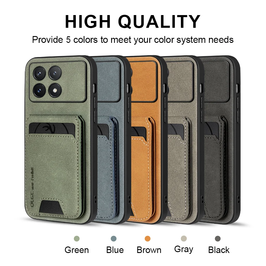 Enhanced OLGE Skin Feel Sheepskin Leather Wallet Case - Ultra-Thin Protective Card Holder