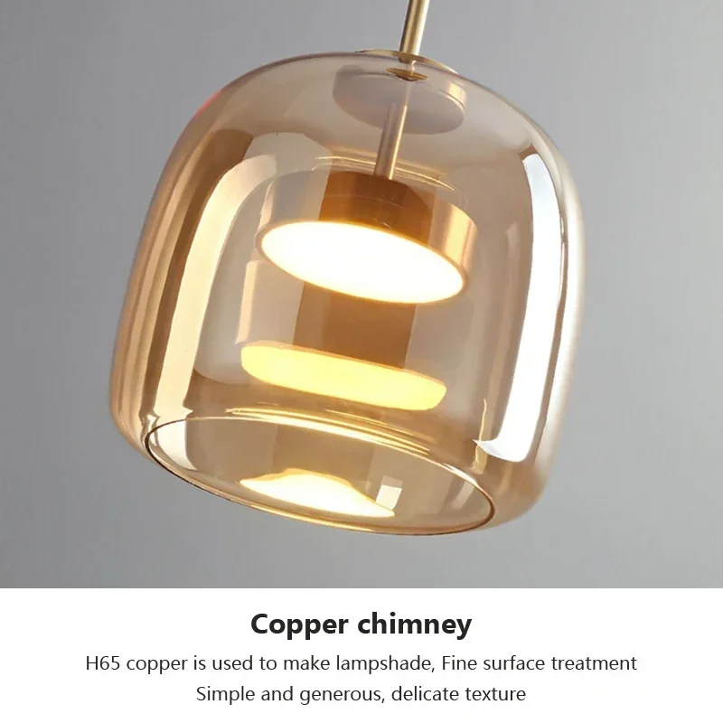 Nordic LED Glass Pendant Lights Modern Luxury Hanging Chandeliers Lighting Fixtures Restaurant Pendant Lamp Luminaire Suspension with led chandelier ceiling chandelier