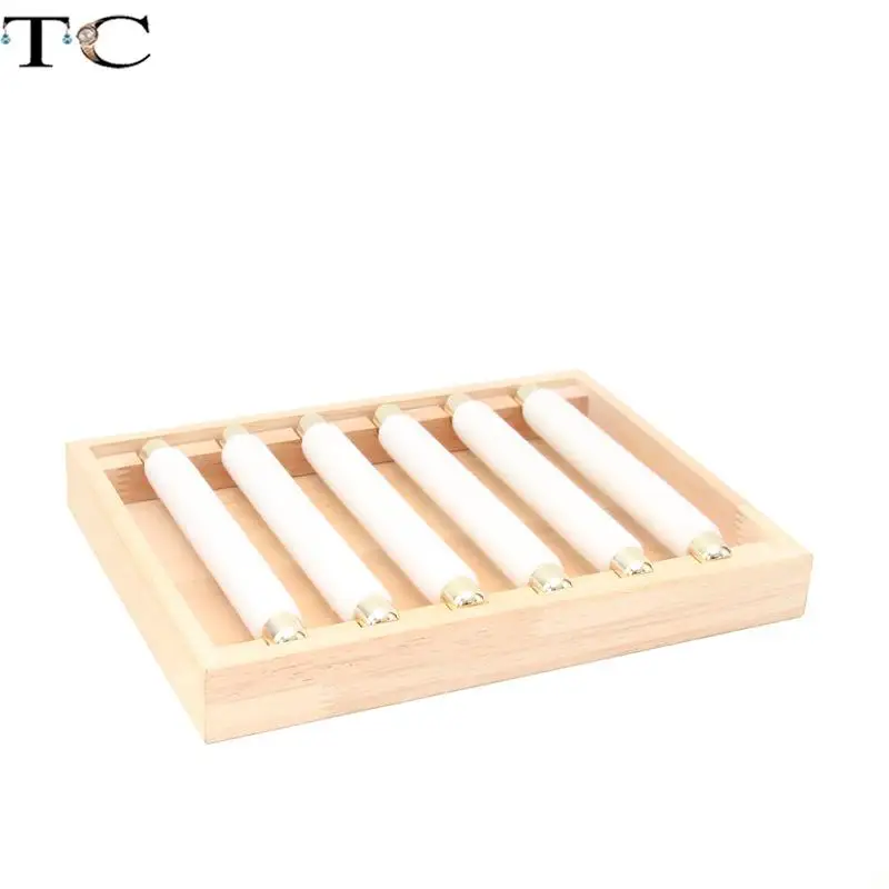 Natural Log Ring Display Tray 6 Movable Ring Storage Stick Jewelry Shooting Props