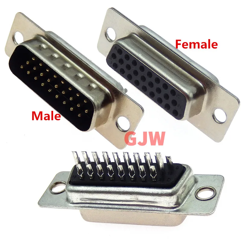 5Pcs Db26 26 Pin Hdb26 Maschio Femmina 3 File Adattatore Presa Connettore D-Sub A Saldare
