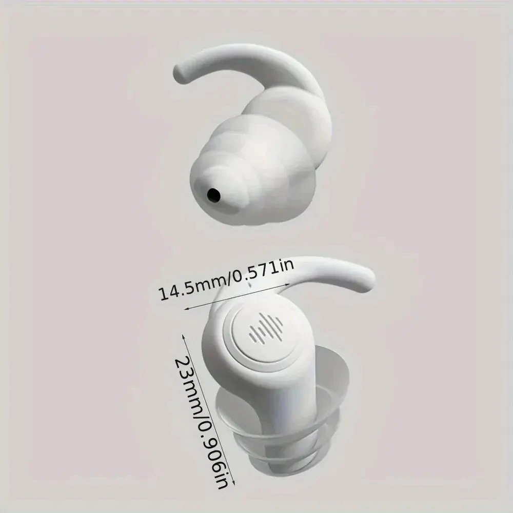 1 Pair Soft Silicone Noise Cancelling Earplugs Anti-noise For Concerts Sleeping Swimming Reusable Waterproof