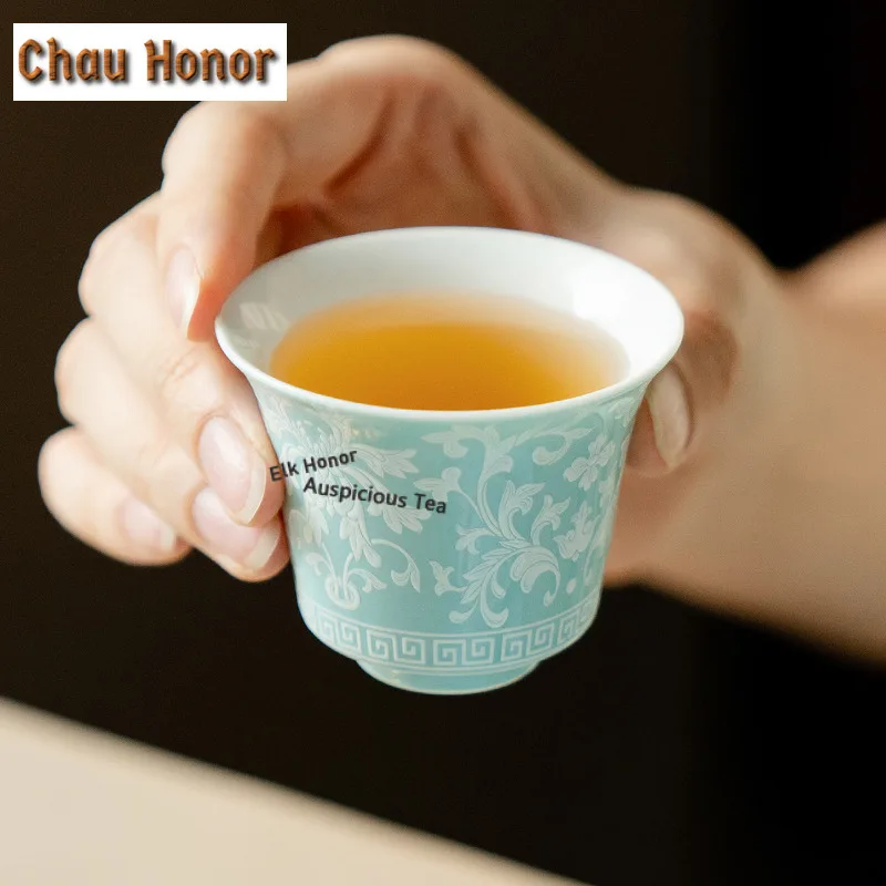 60ml Dunhuang Lotus Teacup Creative Tea Bowl Set Of Cups Tea-tasting Personal Cup Jianzhan Master Cups Green Tea Tea Items Craft