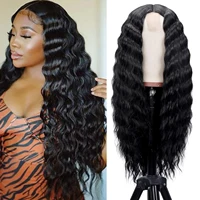 Synthetic Long Curly Wigs for Women Black Lace Front Wig Curly Wigs Deep Wave Wig Natural Crimps Curls Wigs for Daily Party Use