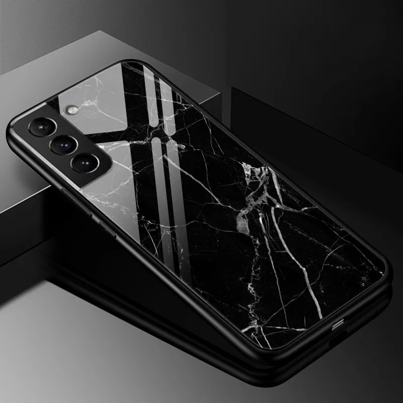 Luxury Tempered Glass Phone Case with Hard Back Bumper and Enhanced Protection