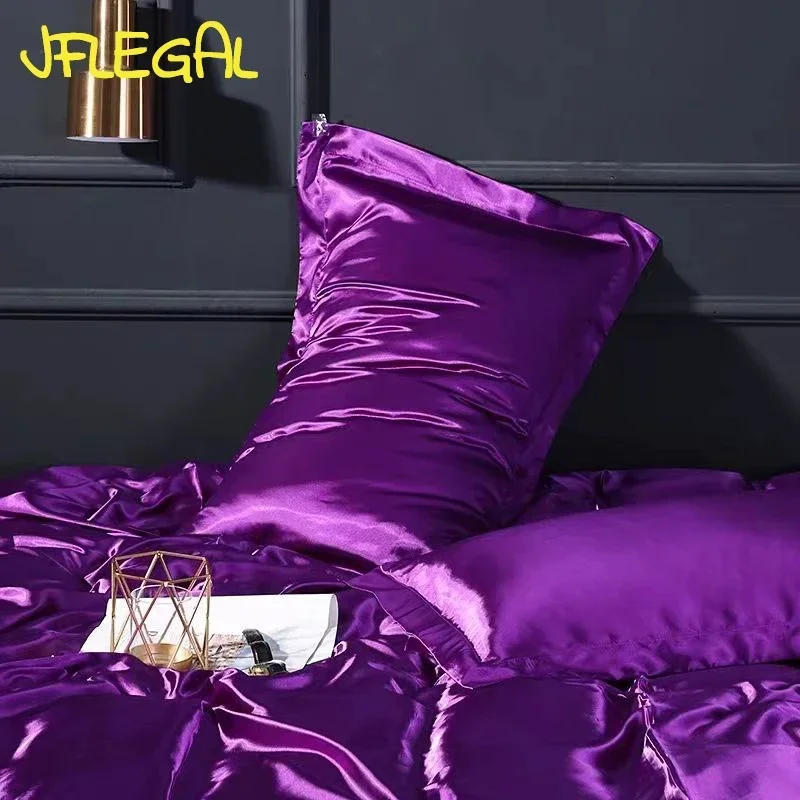 

JFLEGAL Double-sided Silk Pillowcase Silk Satin Pillow Case Pair of Single Beauty Cooling Pillow Cases 50×75cm Funda Almohada
