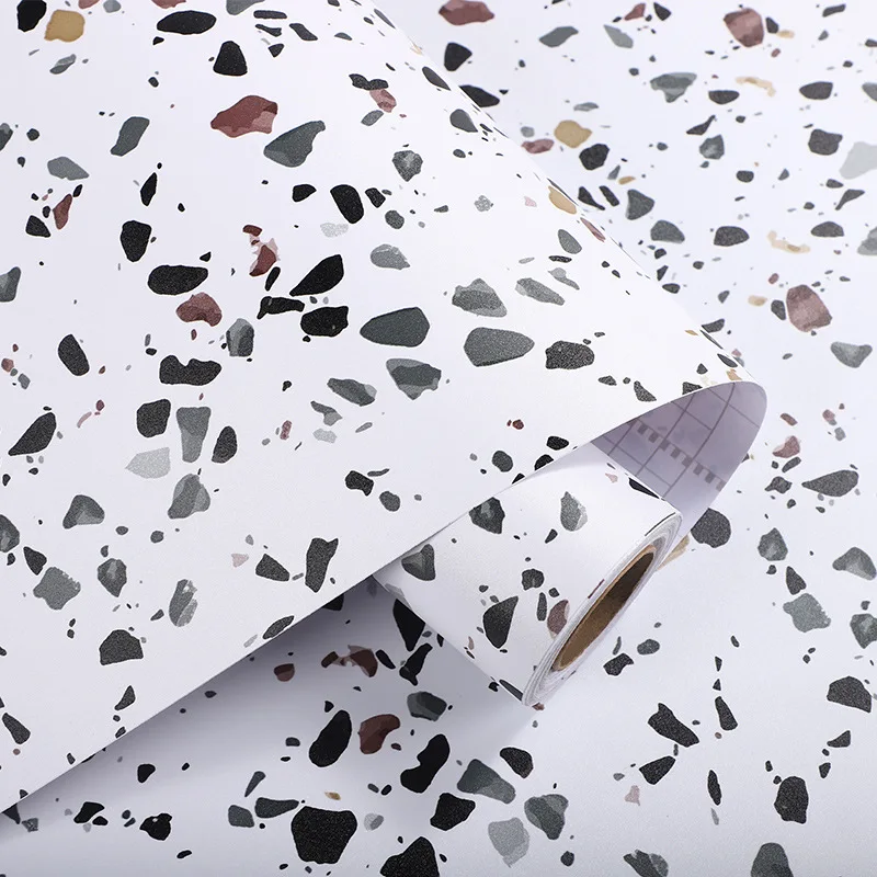 Thick Marble Matte Sticker Waterproof Tile Bathroom Table Self-Adhesive Wallpaper Oilproof Kitchen Countertop Colored Stone Film