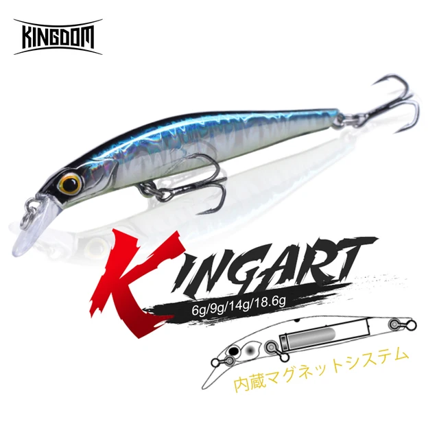 Kingdom KINGART Fishing Lures Artificial Hard Baits Wobblers Crankbait 60mm 80mm 105mm Sinking Minnow Seabass For Fishing Tackle
