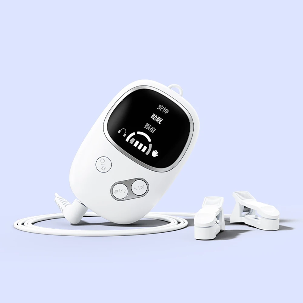 CES Sleep Aid Device Microcurrent Pulse Fast Sleeping Instrument Ear Clip Sleep Device Relax Anxiety Insomnia Hypnosis Soothing